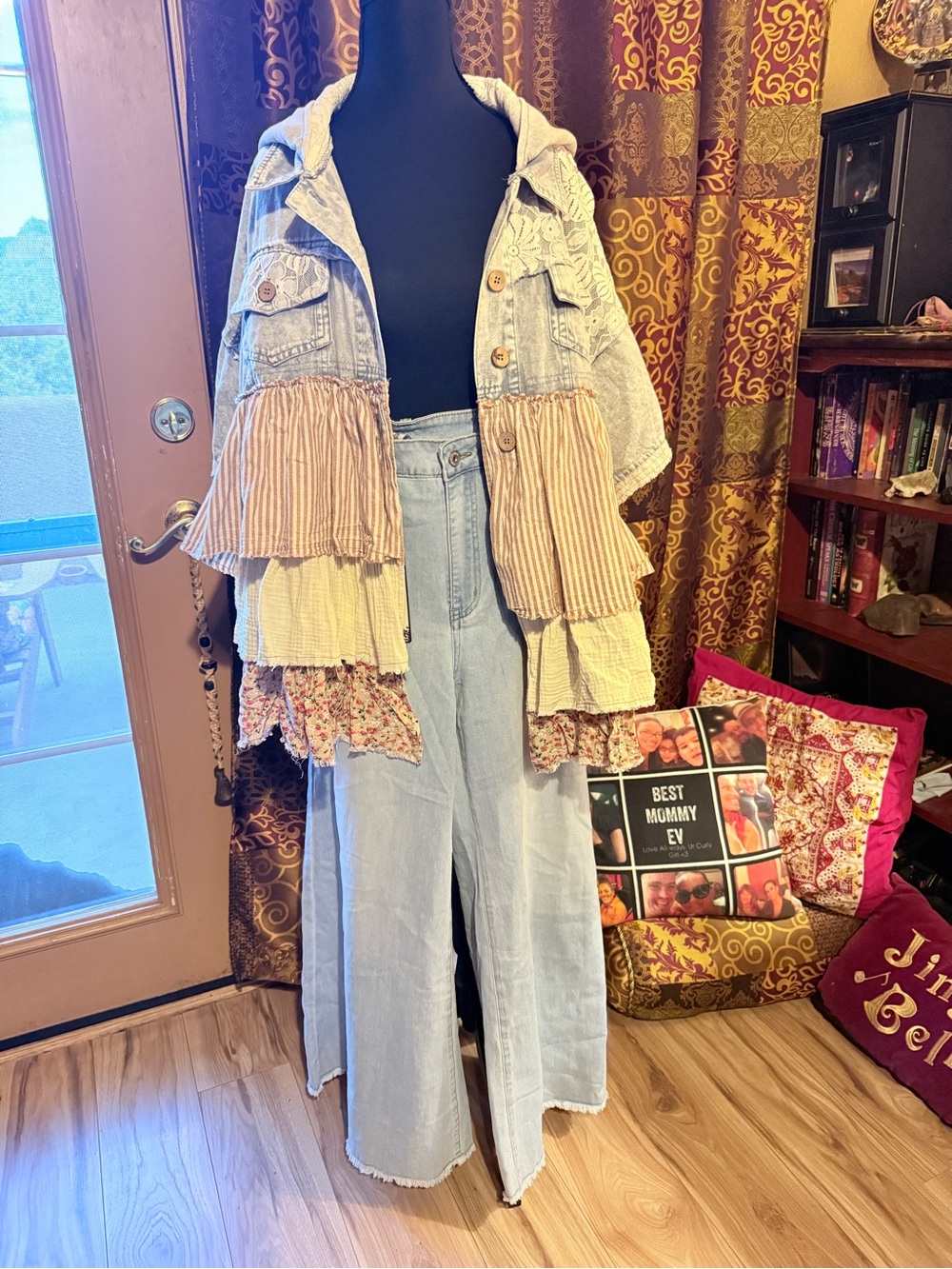 Oli and Holli Designer Jean jacket W/ Tempo Hi waist Xtra Wide leg Jeans